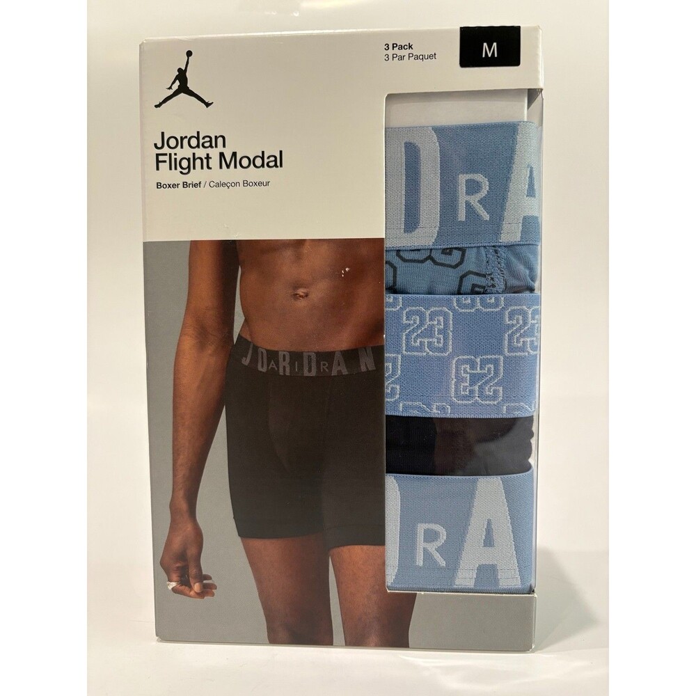 Jordan Flight Modal Boxer Briefs 3 Pack Chambray Blue Men's Medium NWT